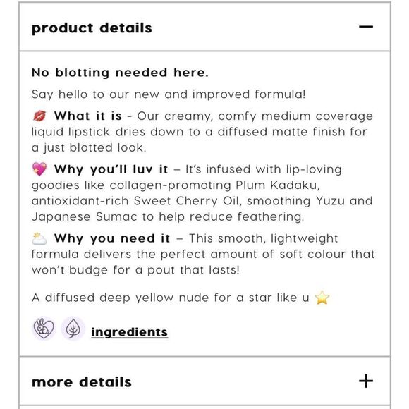 Colourpop Ultra Blotted Lip Color Yellow Nude Lipstick Starling New In Box - Picture 5 of 6